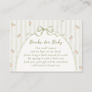 Cartes de livres verts vintage pour bébé