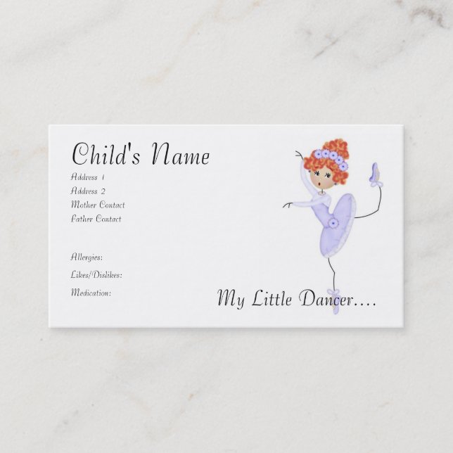 Cartes de maman/papa de ballerine (Devant)