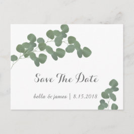 Cartes de mariage à l'eucalyptus pour annoncer la