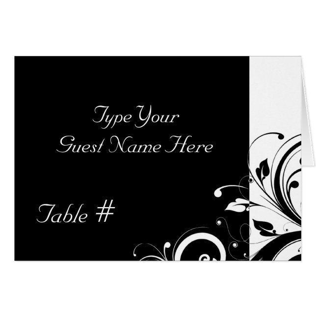 Cartes de Mariage à persiennes noires et blanches (Devant Horizontal)