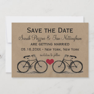 Cartes de mariage à save the date vélo vintage