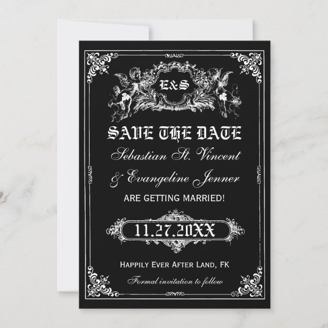 Cartes de mariage à thème de conte de fées pour an (Devant)