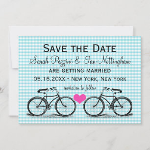 Cartes de mariage à vélo vintage pour annoncer la