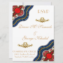 Cartes de mariage africaines ethniques en dentelle