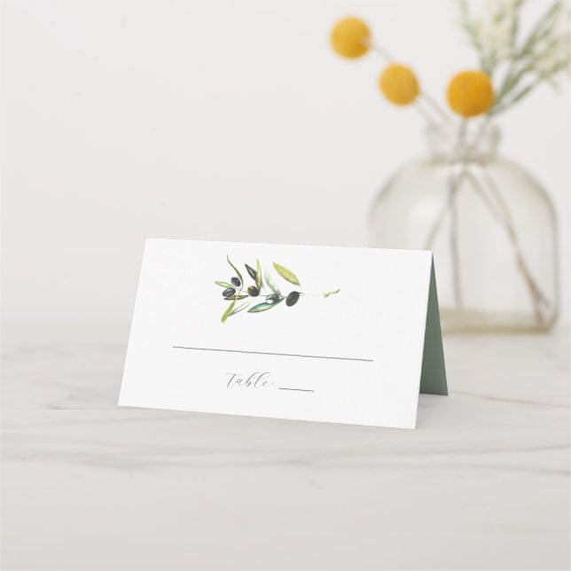 Cartes de mariage Aquarelle Olive Branche (Devant)