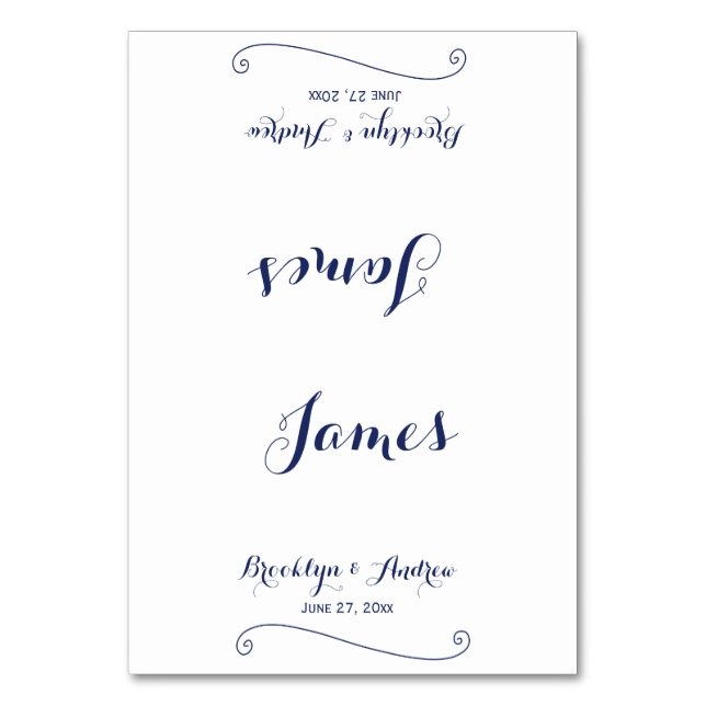 Cartes De Mariage Bleu Et Blanc Personnalisées (Par défaut)