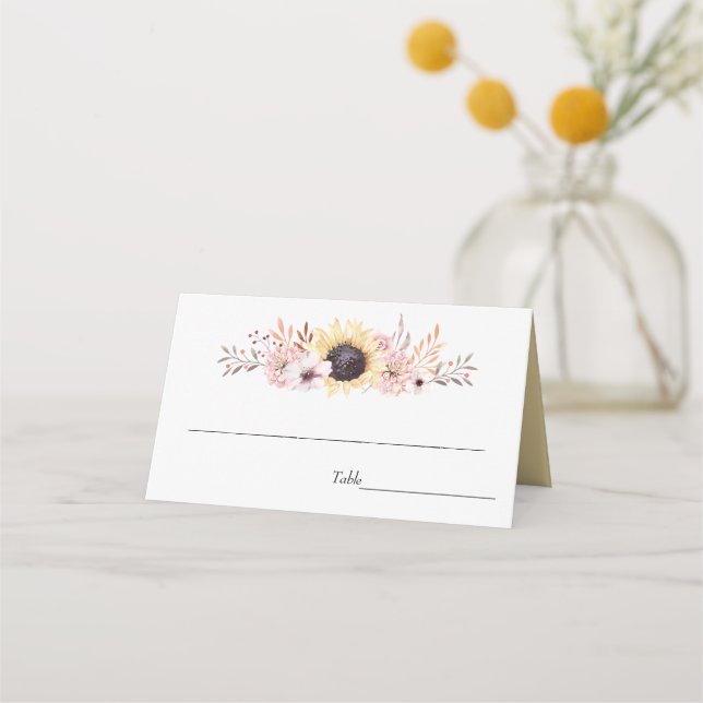 Cartes de Mariage Bouquet Sunflowers (Devant)
