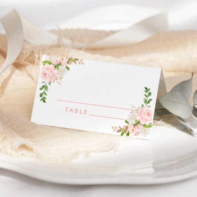 Cartes de mariage couleur aquarelle rose pâle (Créateur téléchargé)