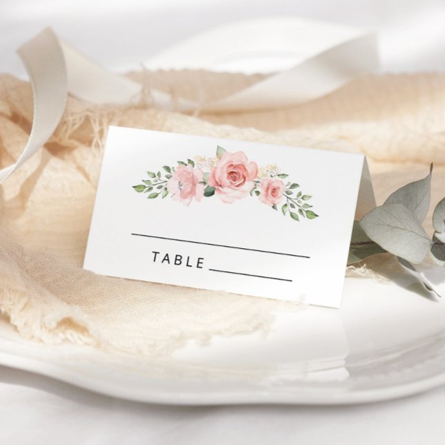 Cartes de mariage couleur aquarelle rose pâle (Créateur téléchargé)