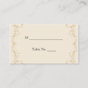 Cartes de Mariage Crème Gold Vintage Pinstripe