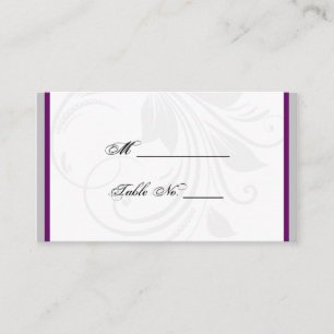 Cartes de Mariage de coeur florales en argent et p