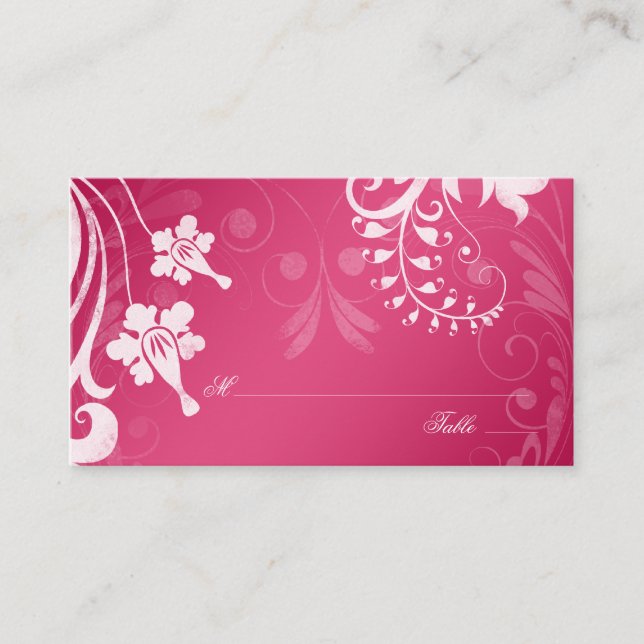 Cartes de Mariage de couleur rose blanche (Devant)