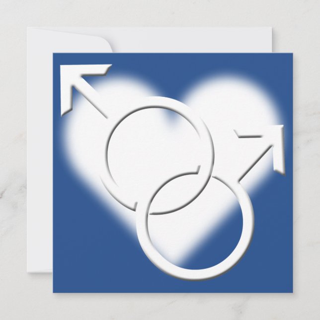 Cartes de mariage de Fierté Gay Invitations de mar (Devant)