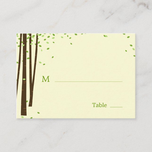Cartes de Mariage de la place des arbres forestier (Devant)