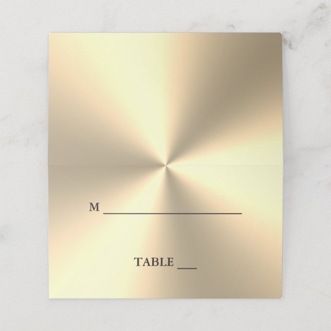 Cartes de mariage de luxe métallique en or personn (Extérieur déplié)