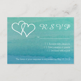 Cartes de mariage de plage de l'aquarelle RSVP de
