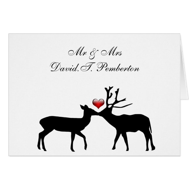 Cartes de Mariage Doe et Buck (Devant horizontal)