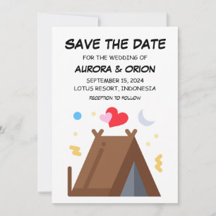 Cartes de mariage en camping "save the date"