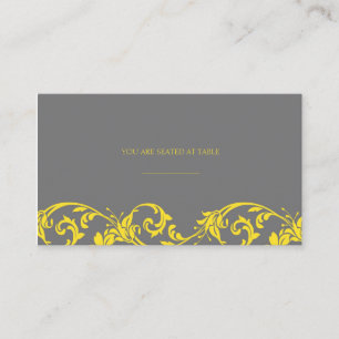 Cartes de Mariage en dentelle gris et jaune