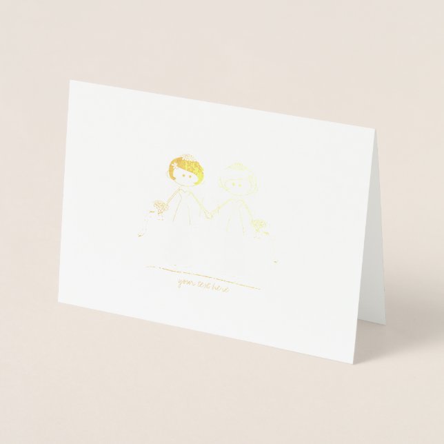 Cartes de Mariage Etched Gold Foil (Devant)
