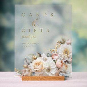 Cartes de mariage Floral Drama Cadeaux Blue ID1022