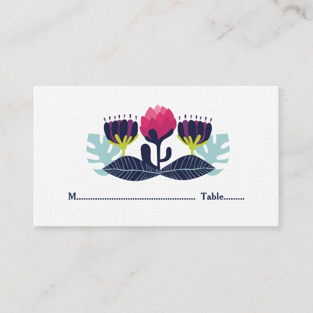 Cartes de Mariage floral funky (Devant)