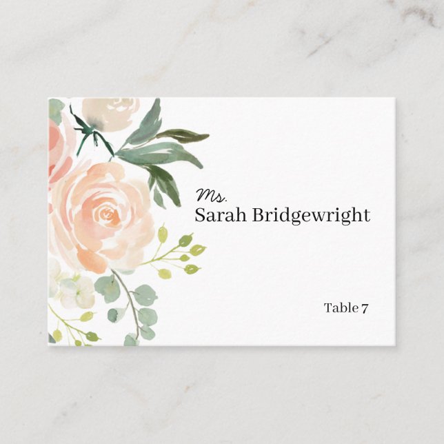 Cartes de Mariage Floral Watercolor (Devant)