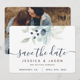 Cartes de mariage florales aquarelles 'Save The Da