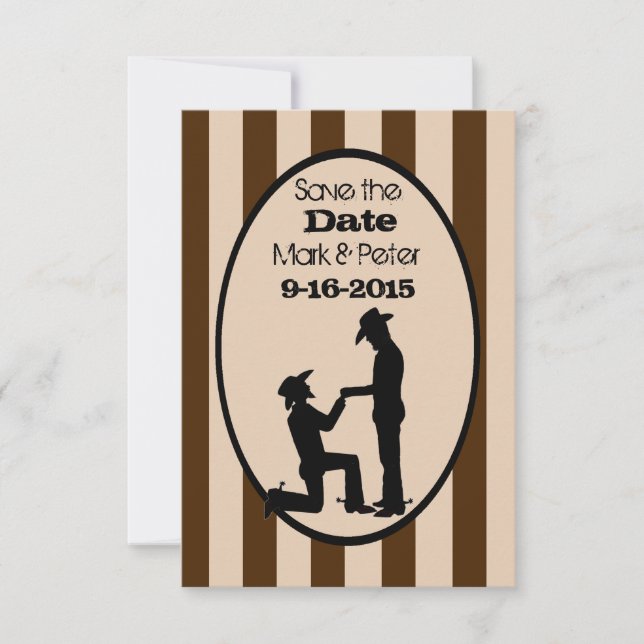 Cartes De Mariage Gay Personnalisées Save-The-Date (Devant)