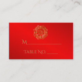 Cartes de Mariage indiennes Fleur Rouge et Or