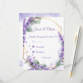 Cartes de mariage lavande