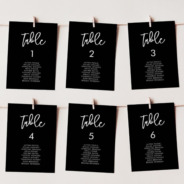 Cartes de mariage noir contemporaines (Créateur téléchargé)