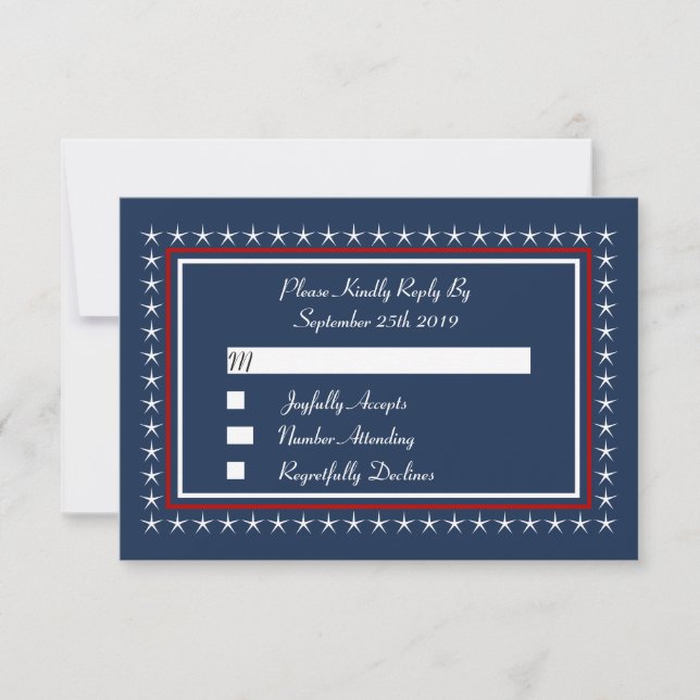 Cartes de mariage patriotique militaires RSVP (Devant)
