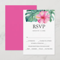 Cartes de mariage personnalisées RSVP Hibiscus ros