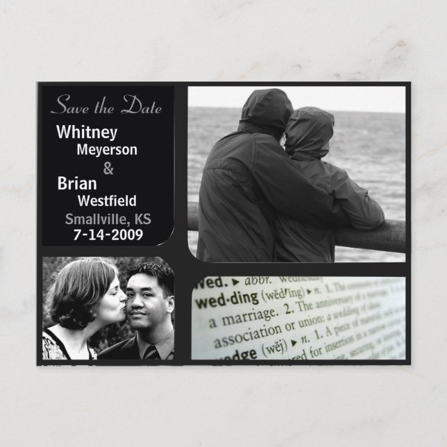 Cartes de mariage peu coûteuses avec photo sur car (Devant)