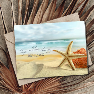 Cartes de mariage plage étoile de mer Enregistrez 