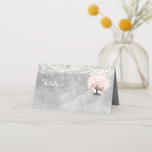 Cartes de Mariage pour feuilles de coeur roses (Dos)