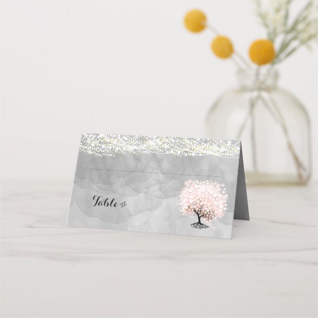 Cartes de Mariage pour feuilles de coeur roses (Dos)