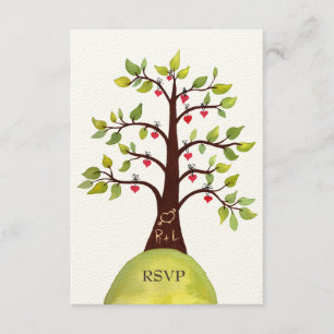 Cartes de mariage pour l'arbre vert RSVP Monogram