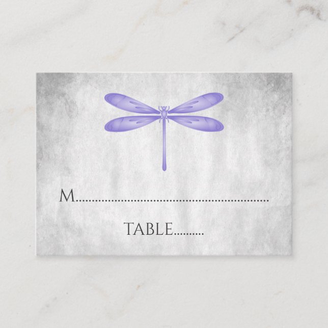 Cartes de Mariage pour libellules violettes (Devant)