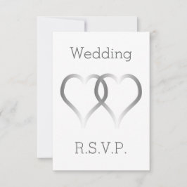 Cartes de mariage RSVP Coeurs d'argent