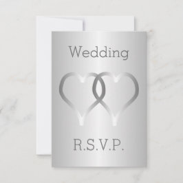 Cartes de mariage RSVP Coeurs d'argent