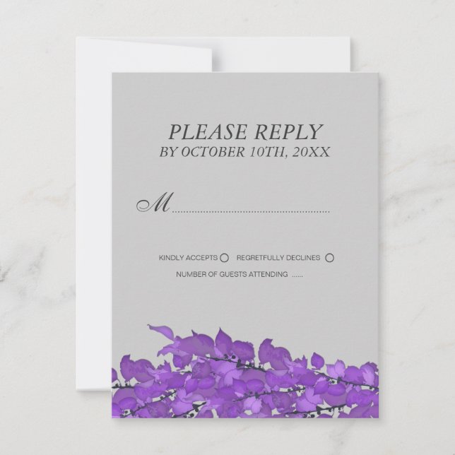 Cartes de mariage RSVP ou Cartes de réponse du Mar (Devant)