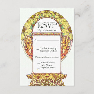 Cartes de mariage RSVP Vintages colorées