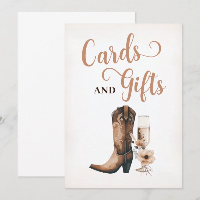 Cartes de Mariage Rustique Occidental & Cadeaux Ca (Devant / Derrière)