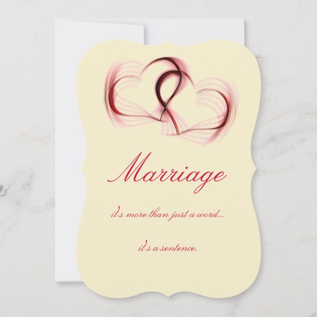 Cartes de mariage sarcastiques rouges et roses (Devant)