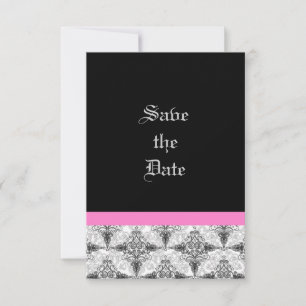 Cartes de mariage "Save the Date" à motifs damassé