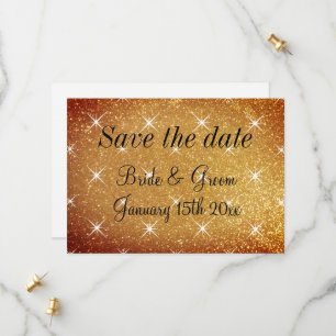 Cartes de mariage Save the date avec étoiles paill