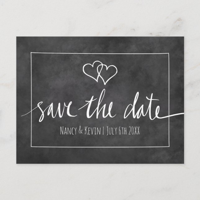 Cartes de mariage "save the date" avec typographie (Devant)