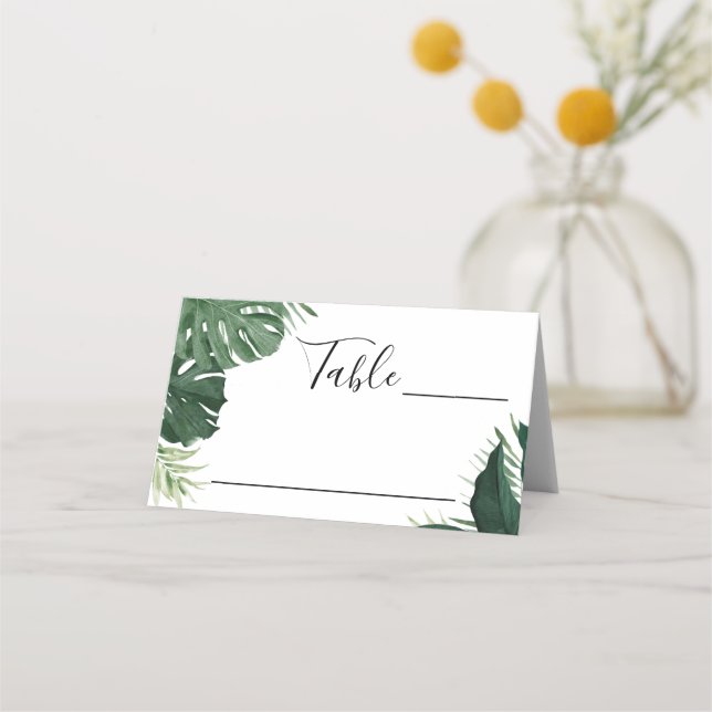 Cartes de Mariage Tropical Monstera (Devant)